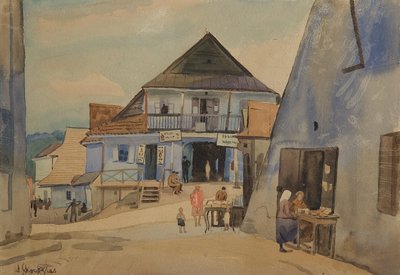 Market Square in Kazimierz on the Vistula by Wladyslaw Skoczylas